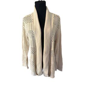 89th & Madison cream open front cardigan size PXL